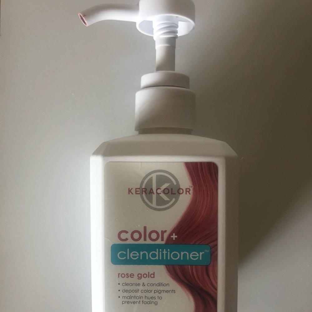 Rose gold wash in temporary hair dye